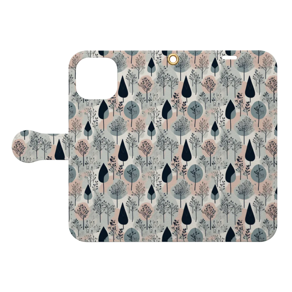 akn_suzuriの北欧柄アイテム Book-Style Smartphone Case:Opened (outside)