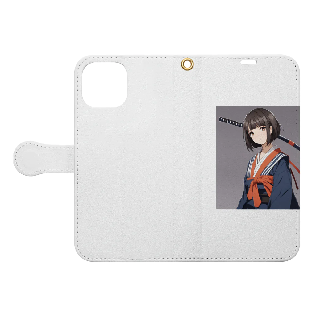 中原ひろふみのSAMURAI女史 Book-Style Smartphone Case:Opened (outside)