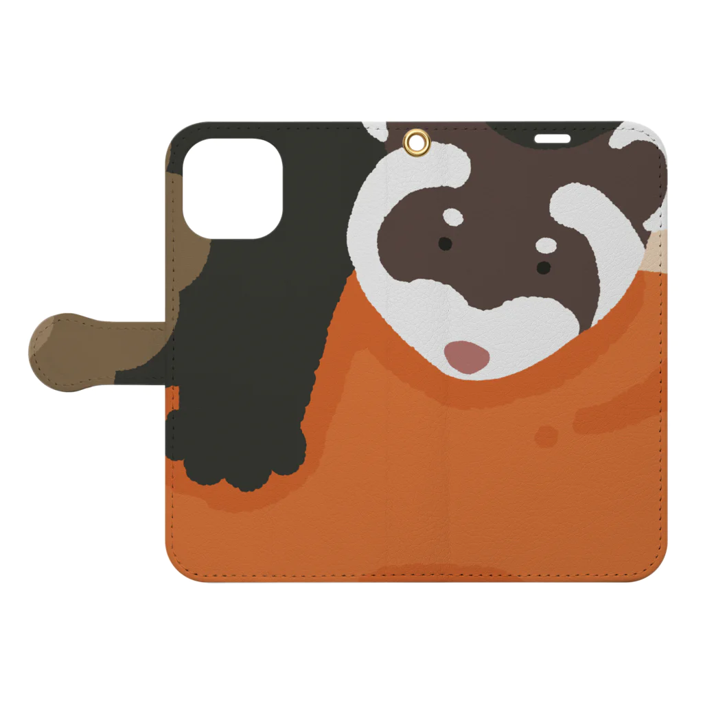 キューすけのお店-SUZURI店-のフェレットさん🐾 Book-Style Smartphone Case:Opened (outside)