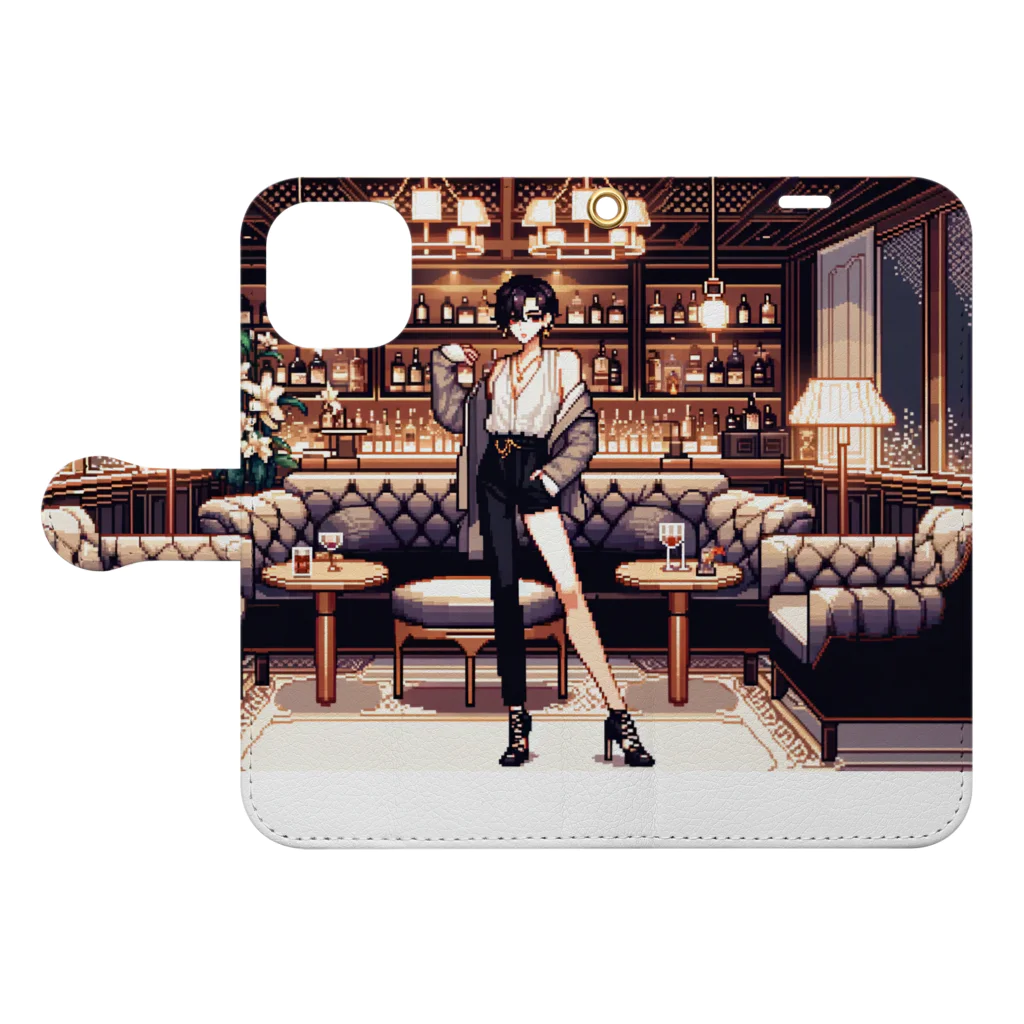 PiXΣLのluxury lounge bar / type.1 Book-Style Smartphone Case:Opened (outside)