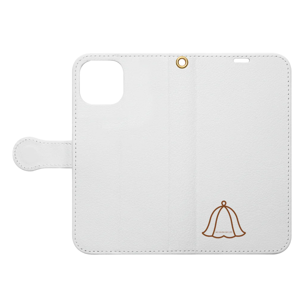 MOONのNO SAUNA NO LIFEシリーズ Book-Style Smartphone Case:Opened (outside)