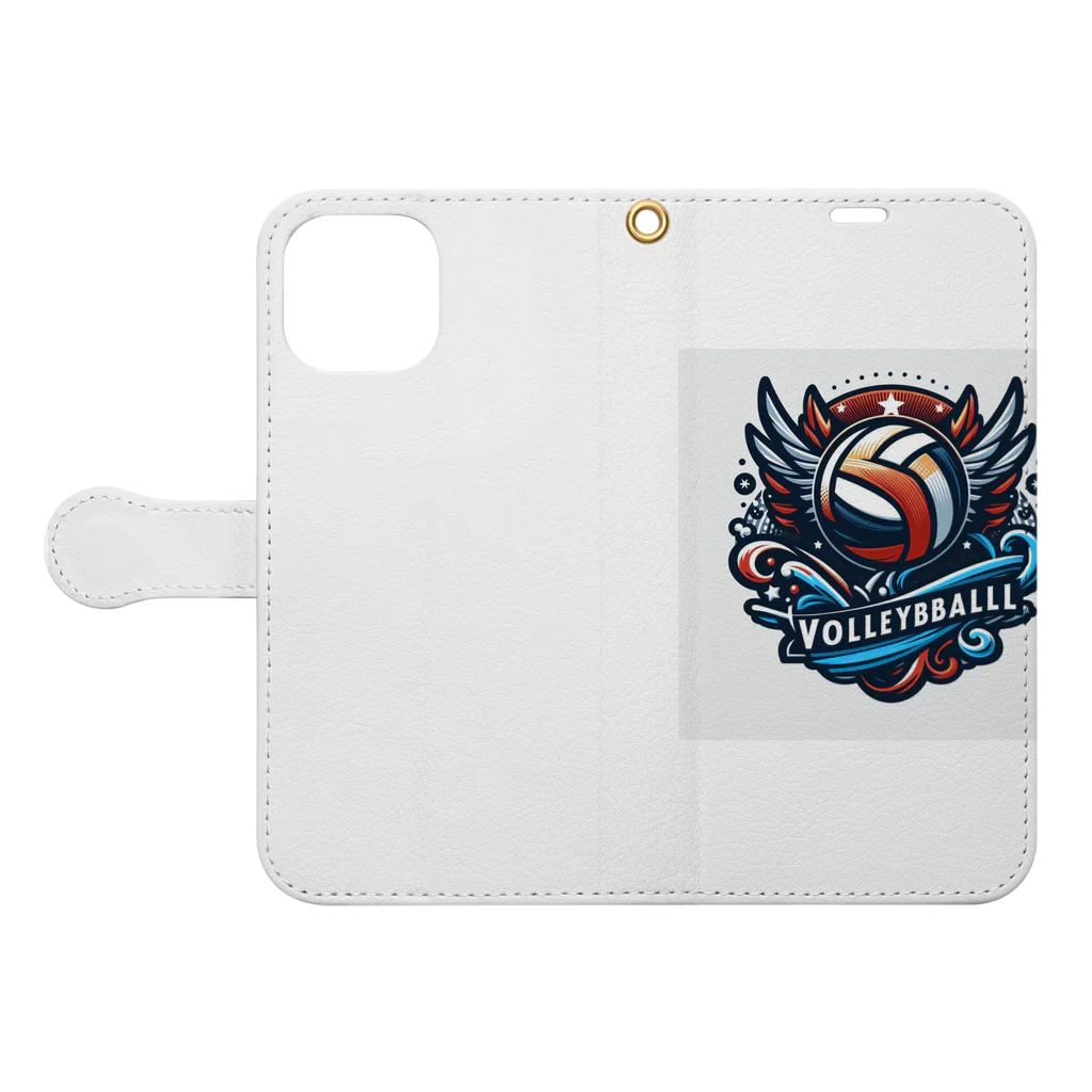 【volleyball online】のLINEスタンプ風 Book-Style Smartphone Case:Opened (outside)