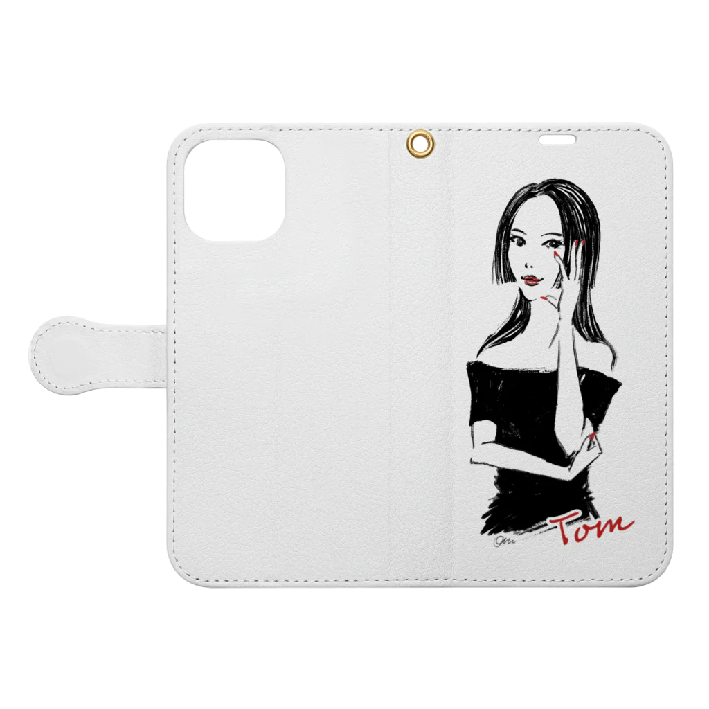 おやみなアート＆ギャラリーショップの「Tomさん」公式グッズ Book-Style Smartphone Case:Opened (outside)