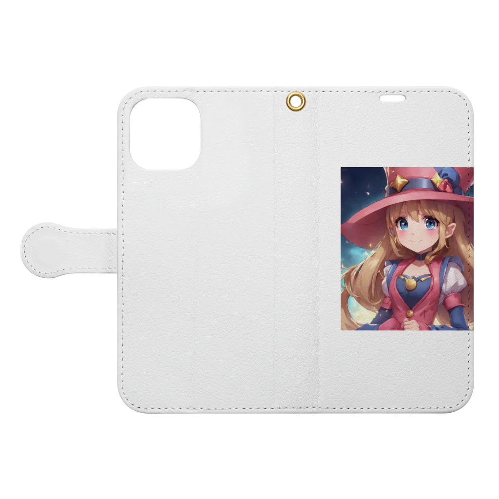 魔法使いギルドの魔法使いギルド　少女 Book-Style Smartphone Case:Opened (outside)