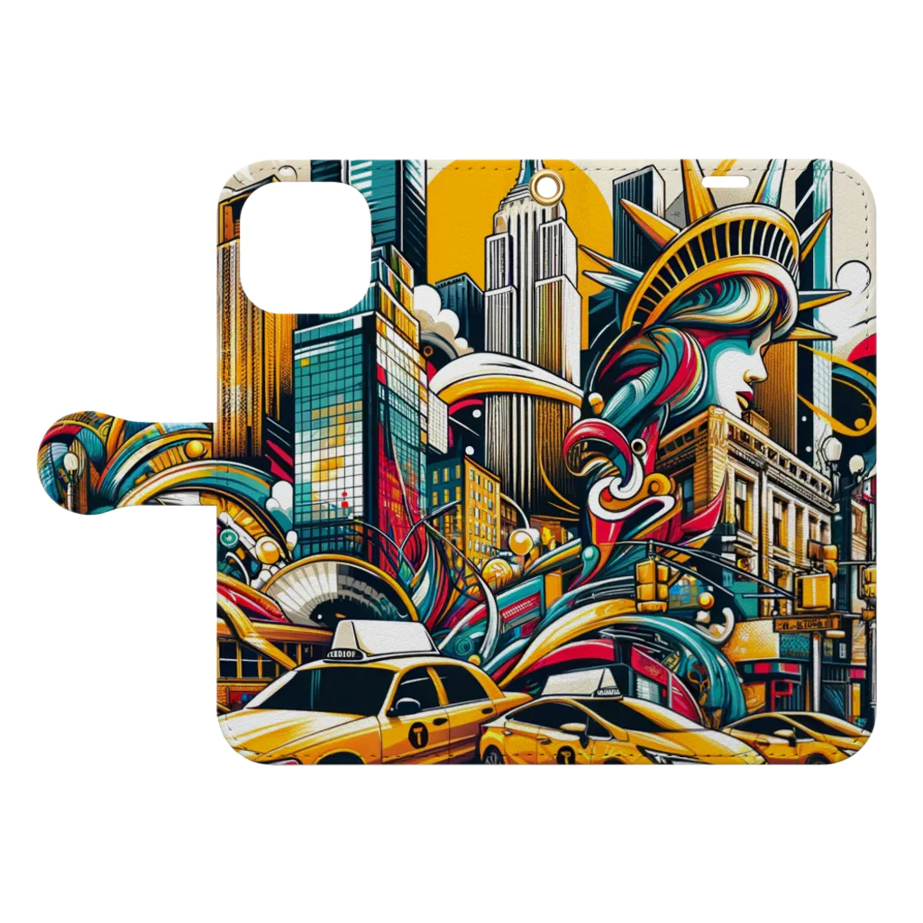 HappyHub Online ShopのNew York City Book-Style Smartphone Case:Opened (outside)