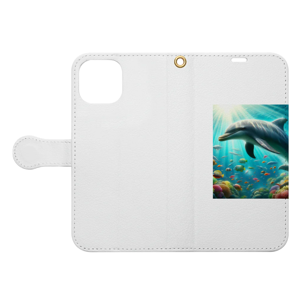 Lovers-chapelの美しいイルカ Book-Style Smartphone Case:Opened (outside)