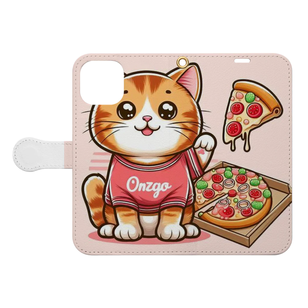 いろいろTOSIVOのピザでも食っとけや！ねこピザパーティーの開催です Book-Style Smartphone Case:Opened (outside)