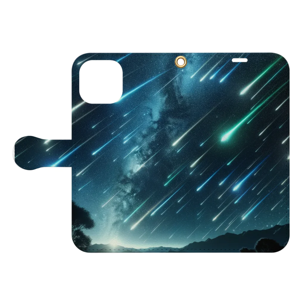 daruman77の流星群 Book-Style Smartphone Case:Opened (outside)