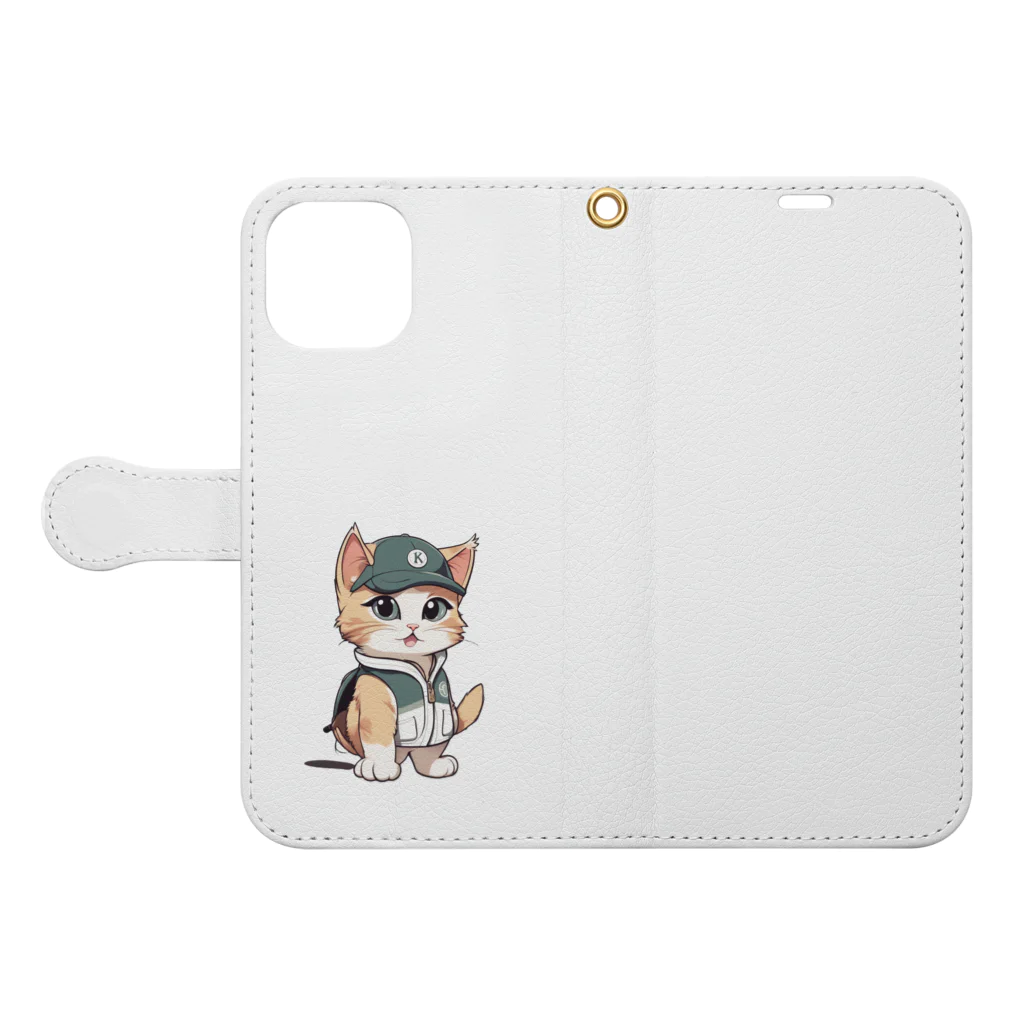 seeeeeの猫ゴルファー2 Book-Style Smartphone Case:Opened (outside)