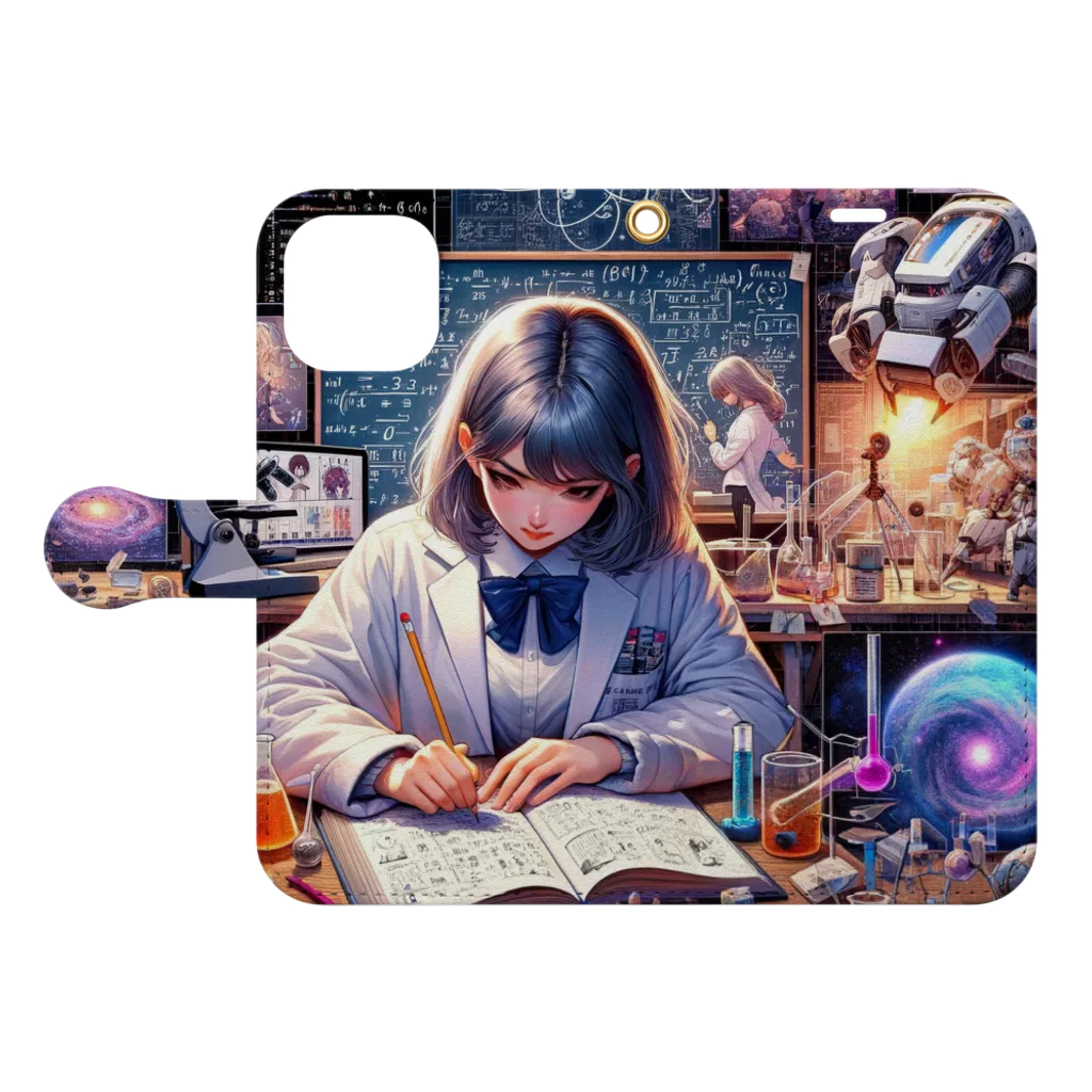 yumeの美しい研究者 Book-Style Smartphone Case:Opened (outside)