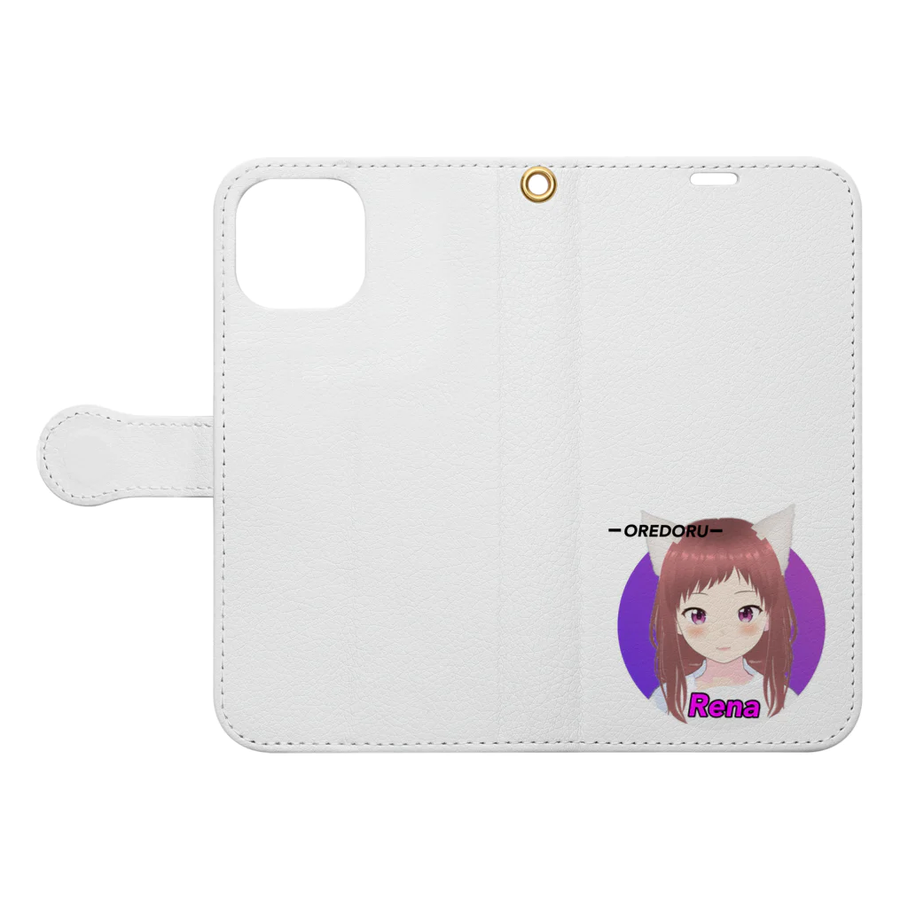 CASPROSTORESのYouTubeアニメ『俺ドル』キャラグッズ レナA Book-Style Smartphone Case:Opened (outside)