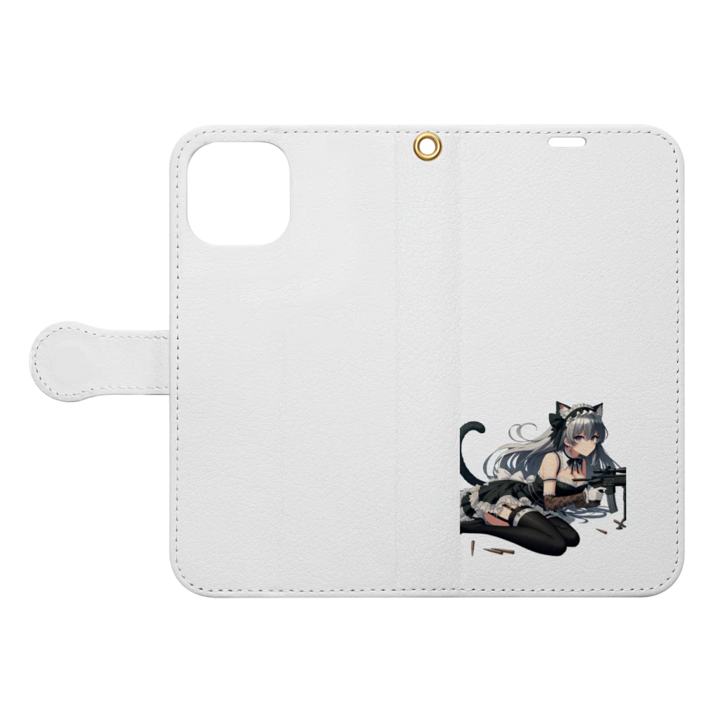 cray299の闘う猫メイド🐾5 Book-Style Smartphone Case:Opened (outside)