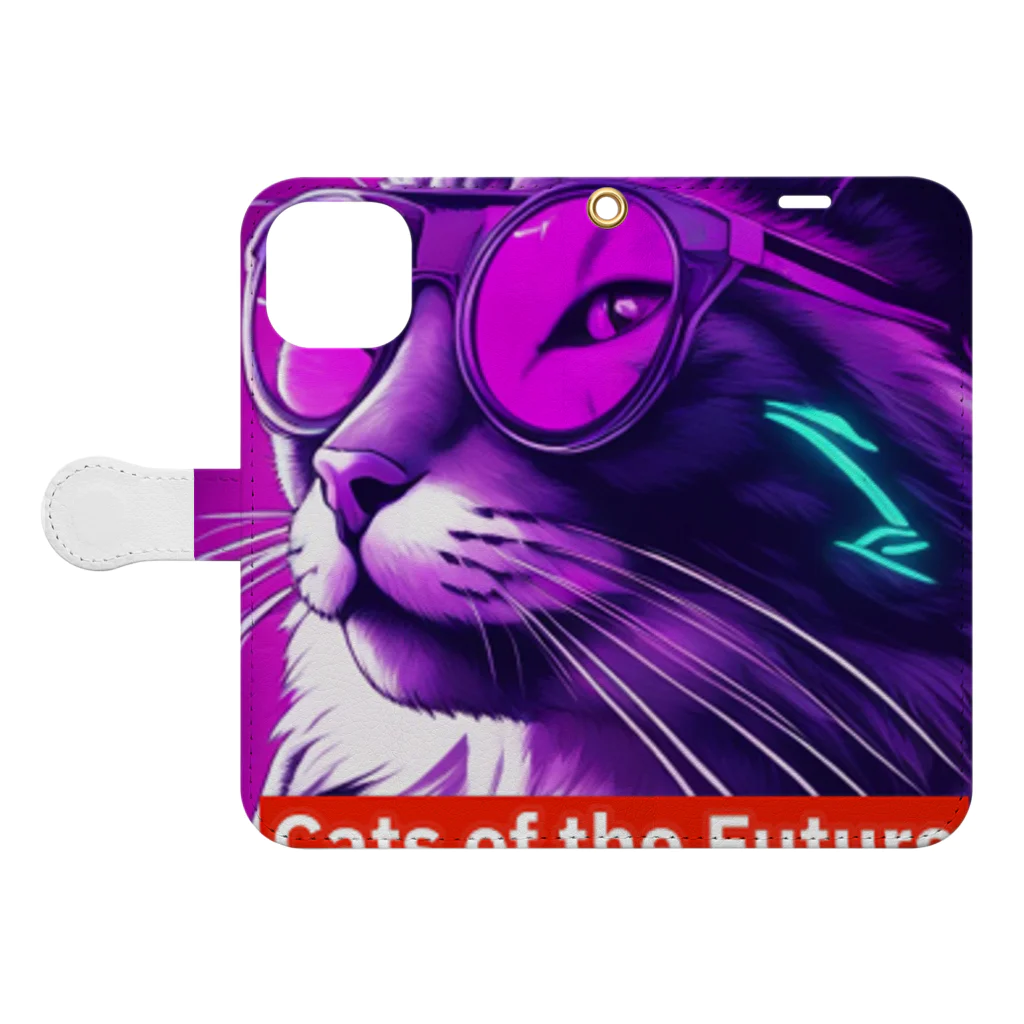 THE NOBLE LIGHTのCats of the Future Book-Style Smartphone Case:Opened (outside)