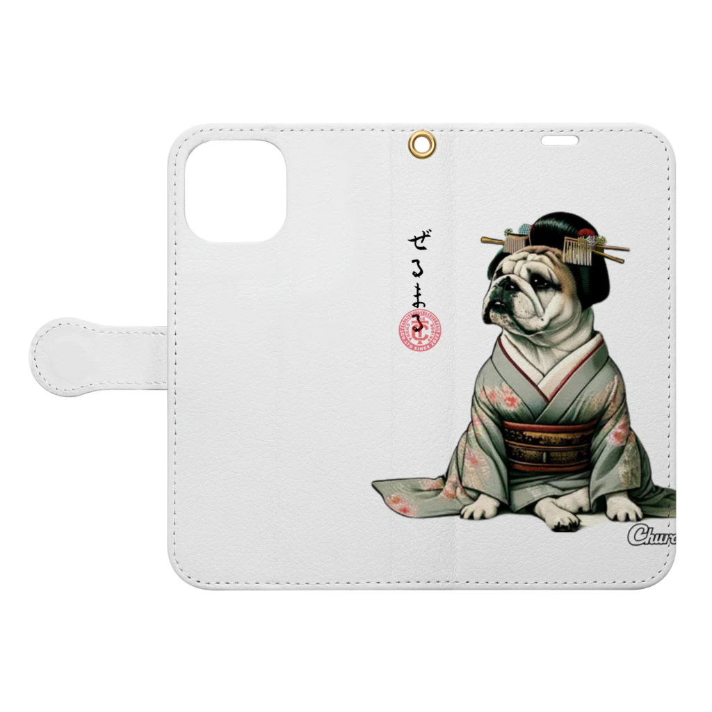 CHURATHEのJapawan-zerumaru Book-Style Smartphone Case:Opened (outside)