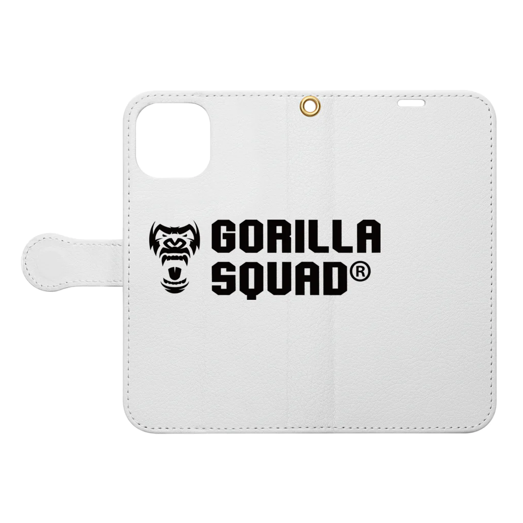 GORILLA SQUAD 公式ノベルティショップのGORILLA SQUAD ロゴ黒 Book-Style Smartphone Case:Opened (outside)