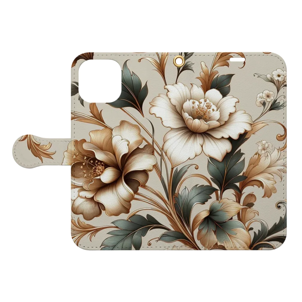 masa_innovatorのElegant Florals Book-Style Smartphone Case:Opened (outside)