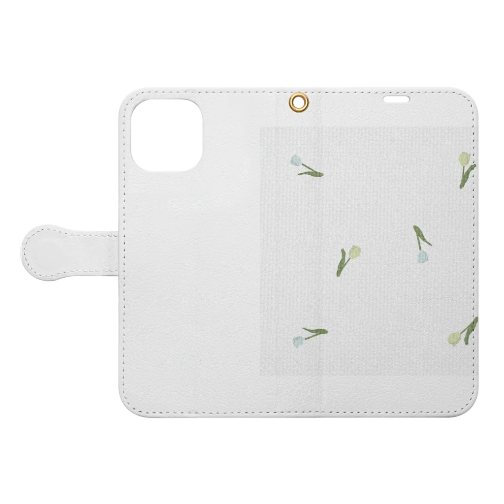 rilybiiの**pale color , tulip pattern . Book-Style Smartphone Case:Opened (outside)