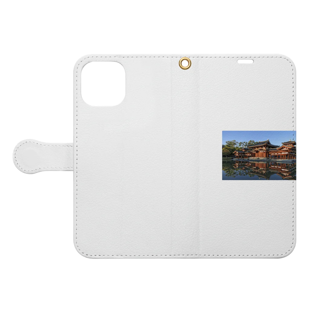 kenty0の平等院鳳凰堂君 Book-Style Smartphone Case:Opened (outside)