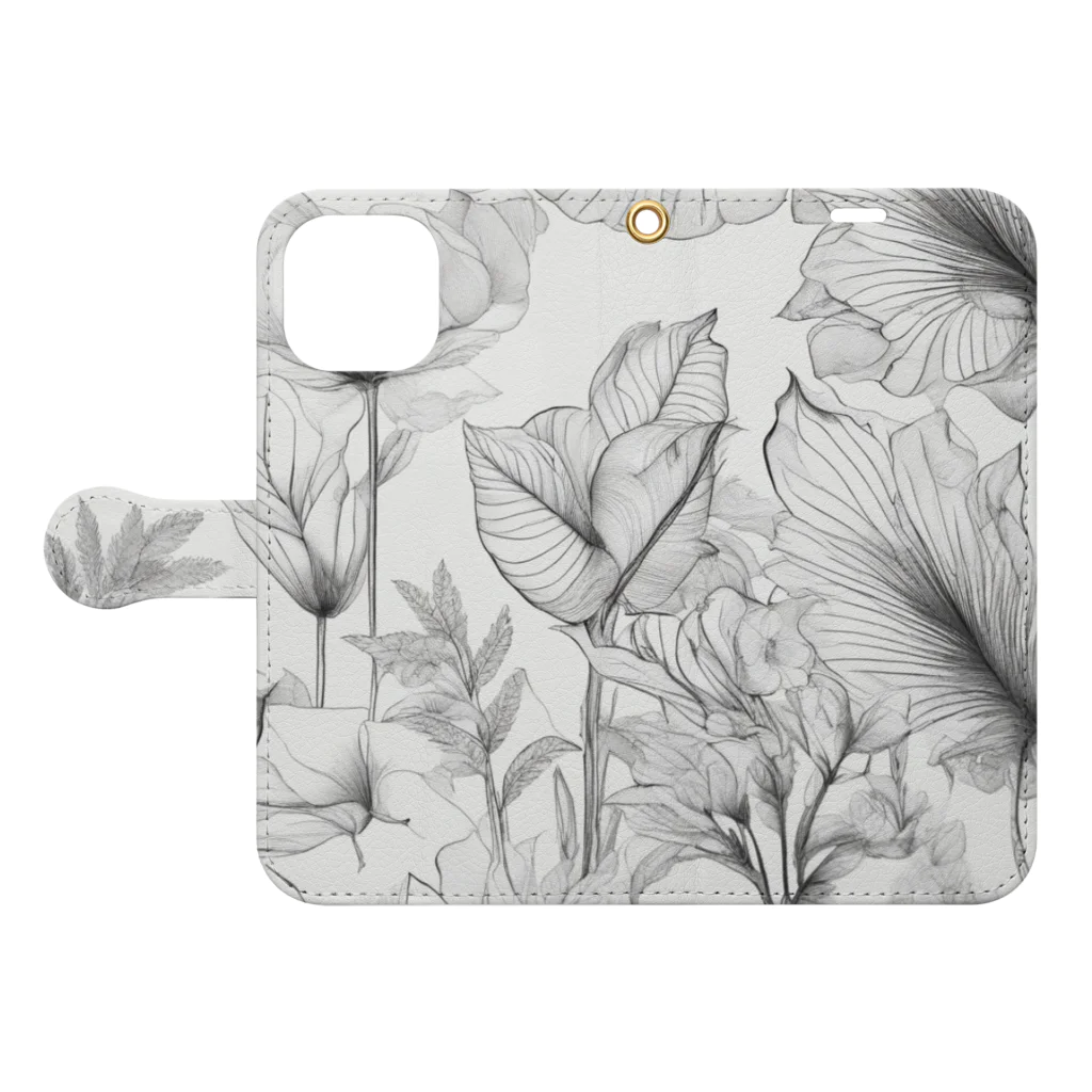tomokoの花・はな・HANA4 Book-Style Smartphone Case:Opened (outside)