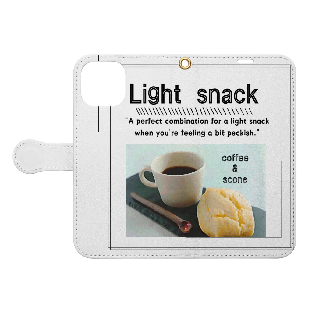 rokkakukikakuのLight　snack Book-Style Smartphone Case:Opened (outside)