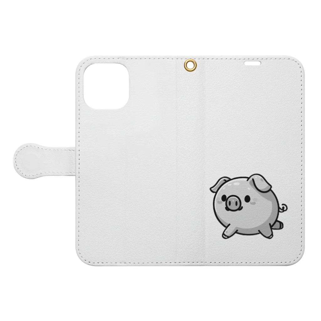 DIgging for Treasureのぶーとん Book-Style Smartphone Case:Opened (outside)