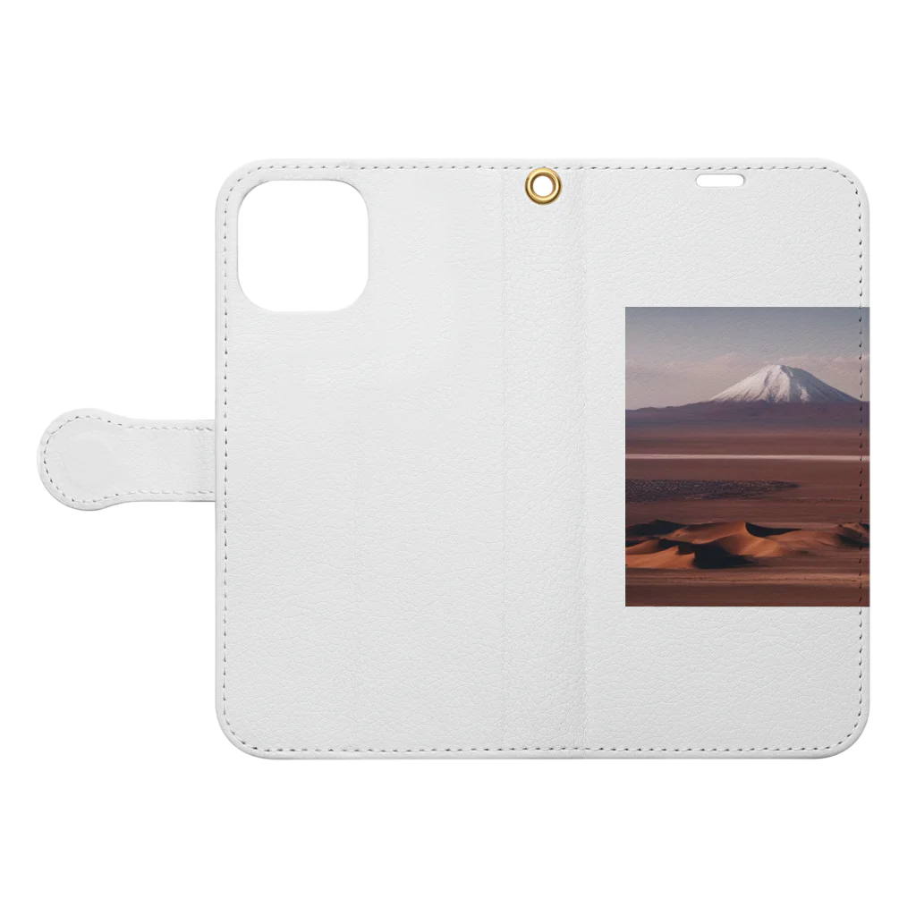 metametamonnの富士山の夕焼け Book-Style Smartphone Case:Opened (outside)