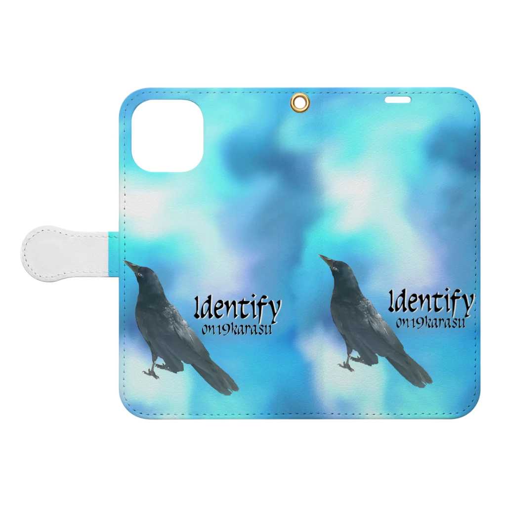 カラスのクッピのIdentify Crow☆カラスのタビ Book-Style Smartphone Case:Opened (outside)