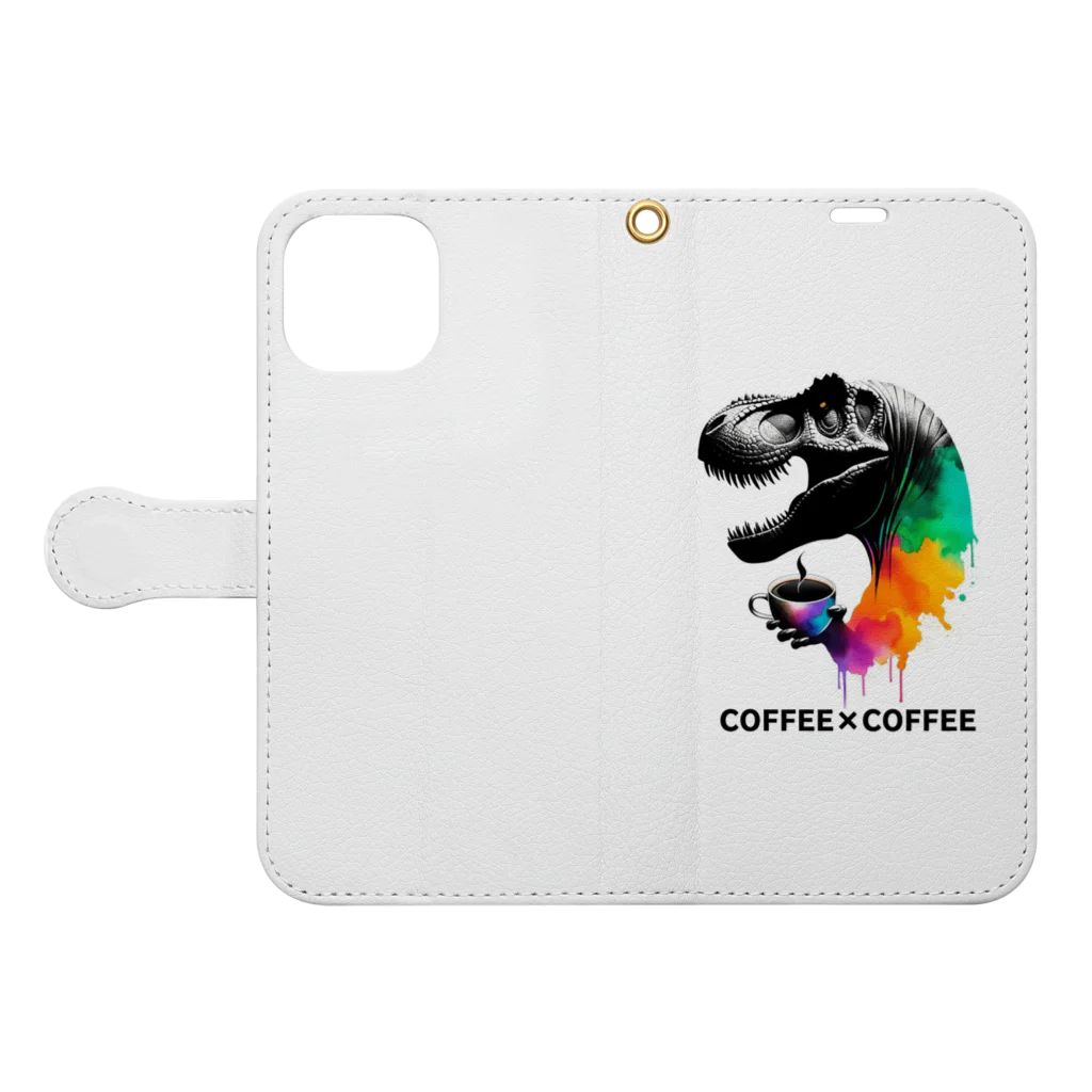 ディノアートラボ✴︎DINO ART LABの COFFEE×COFFEE Book-Style Smartphone Case:Opened (outside)