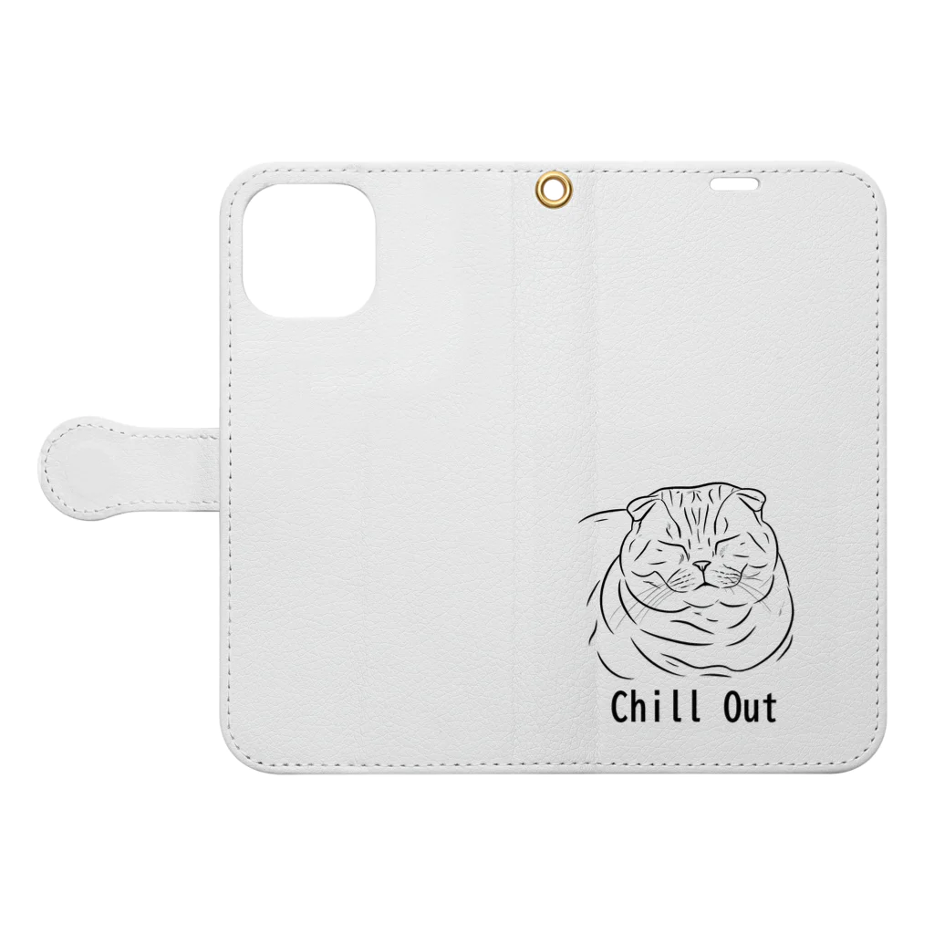 nakomamaのまったり猫 Book-Style Smartphone Case:Opened (outside)