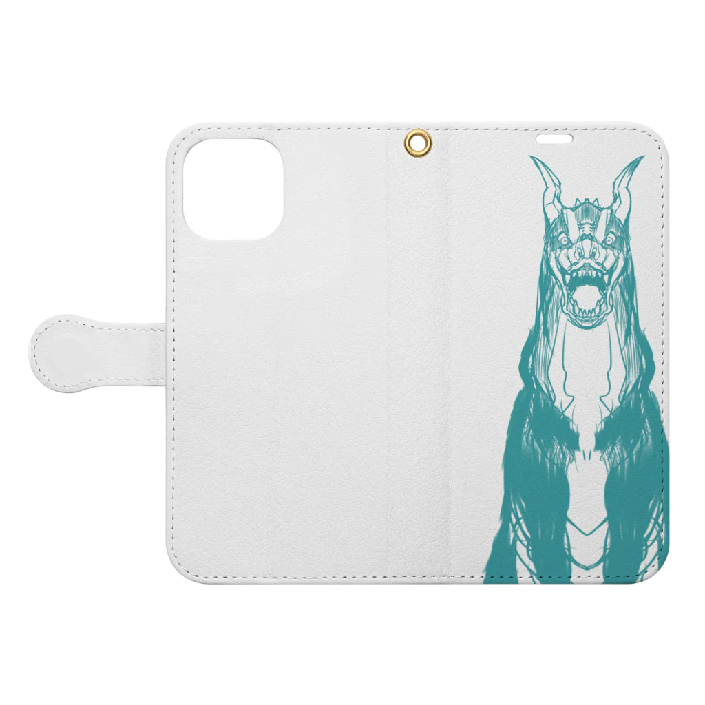 gupan_2023-12のヘルハウンド君　 Book-Style Smartphone Case:Opened (outside)