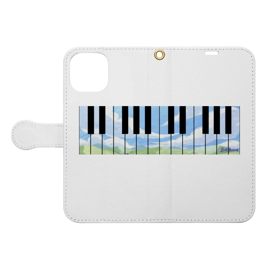 Earth-Harmonyの青空鍵盤 Book-Style Smartphone Case:Opened (outside)