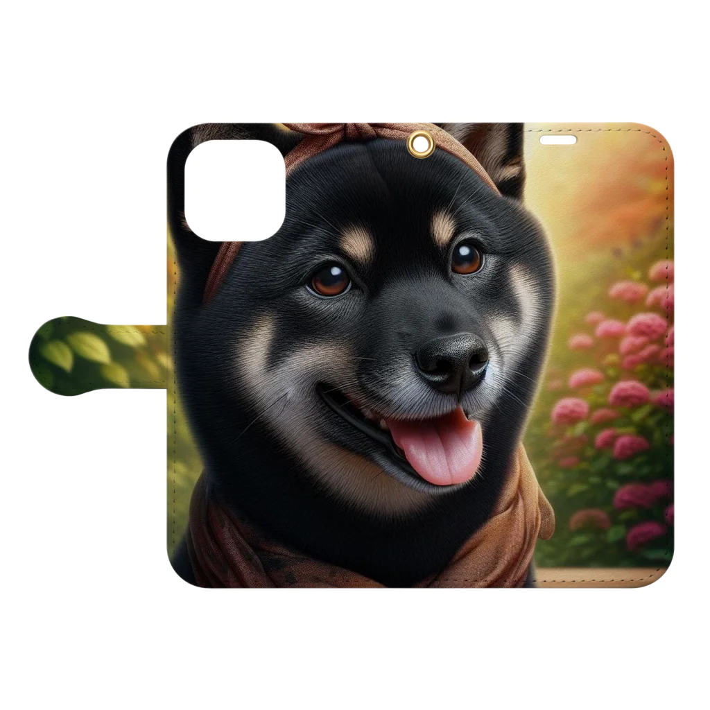 ANTARESの今日も美人な柴犬 Book-Style Smartphone Case:Opened (outside)