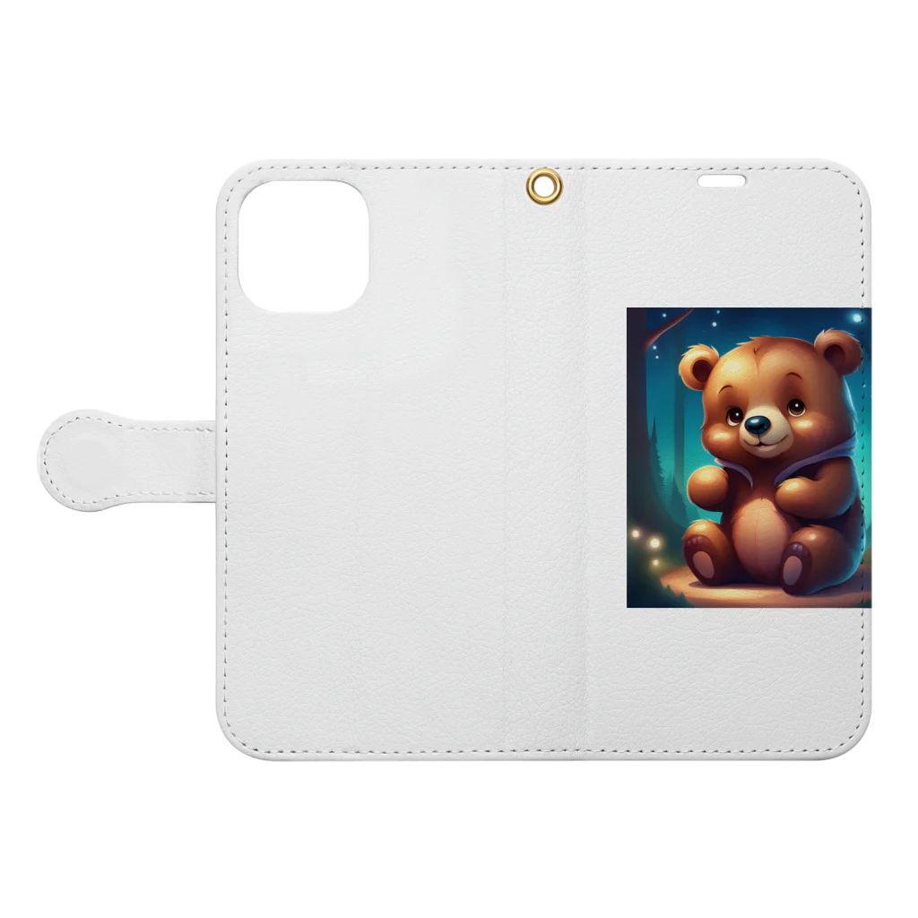 cute animal worldのかわいいクマさんワールド Book-Style Smartphone Case:Opened (outside)