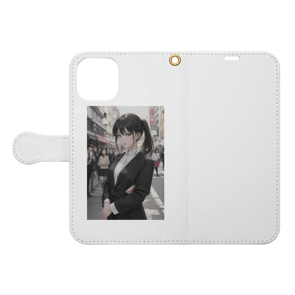 NARUTO245の昼食時のOL Book-Style Smartphone Case:Opened (outside)