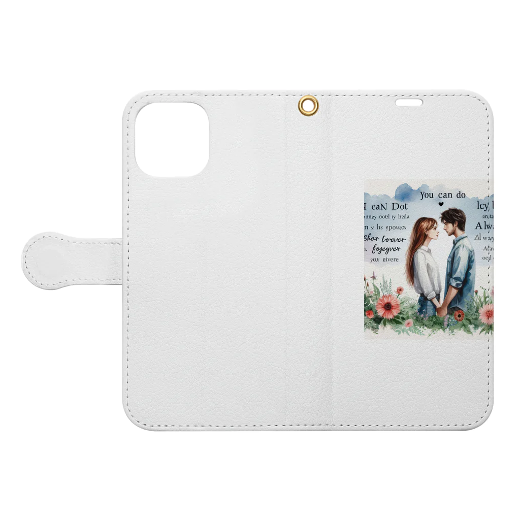 Lovers-chapelの支え合う恋人4 Book-Style Smartphone Case:Opened (outside)