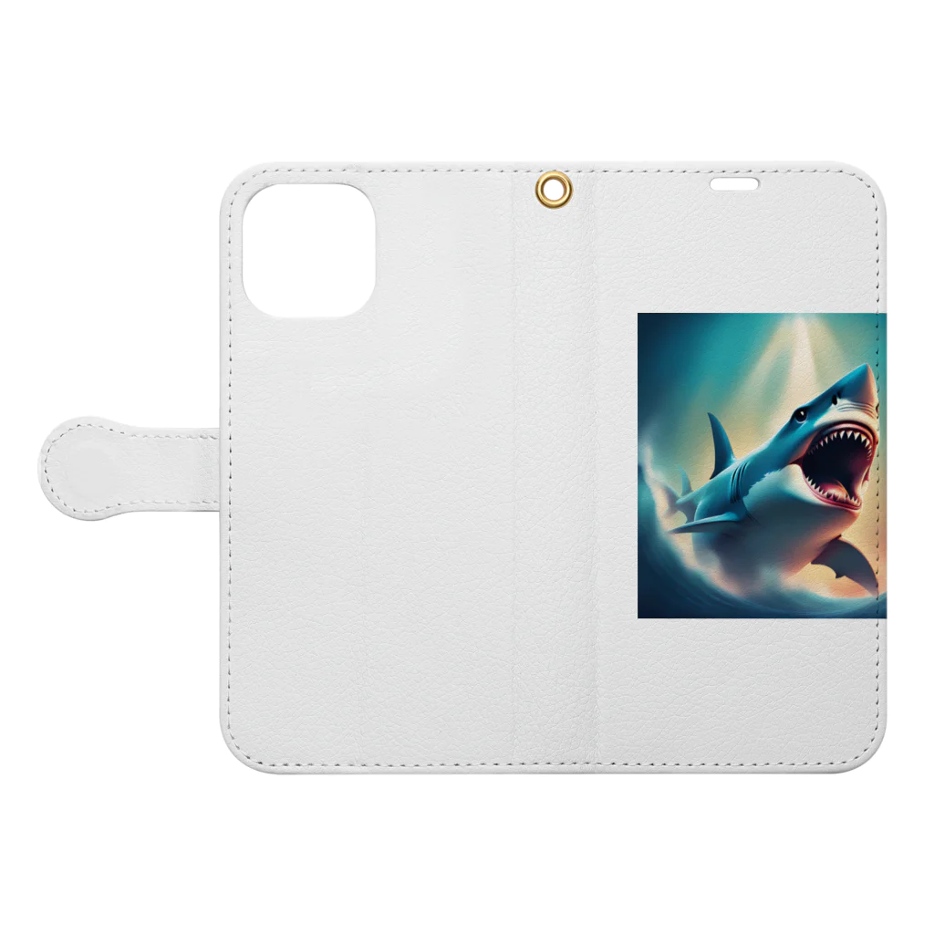 UMA大学の幻想的なサメちゃん🦈 Book-Style Smartphone Case:Opened (outside)