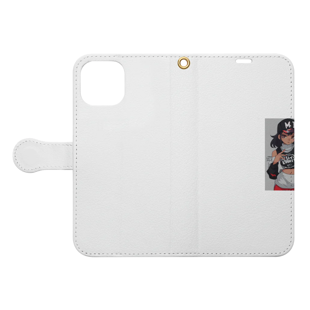 RYU_RYUのhip-hop レディース Book-Style Smartphone Case:Opened (outside)