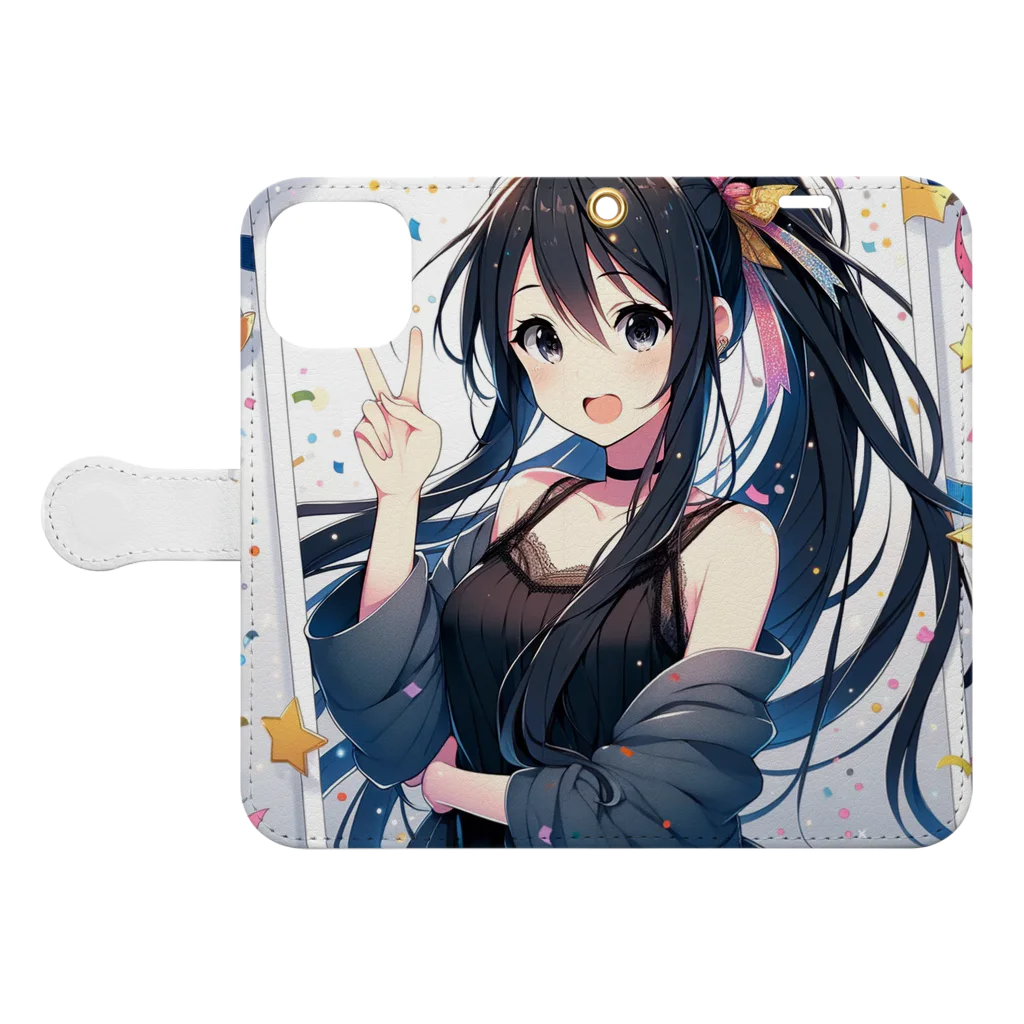 anime1のスーパーアイドルゆいちゃん Book-Style Smartphone Case:Opened (outside)