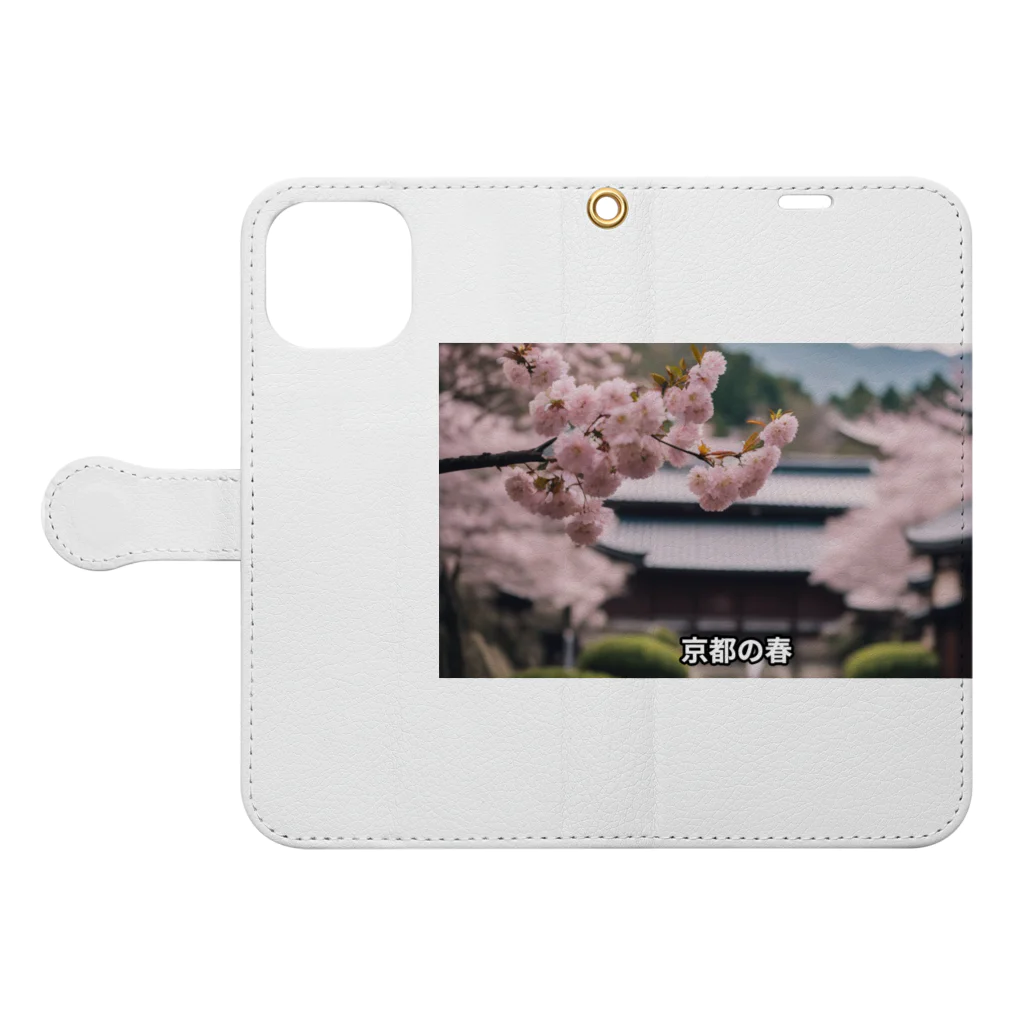 kagaku-100のJAPAN SAKURA Book-Style Smartphone Case:Opened (outside)