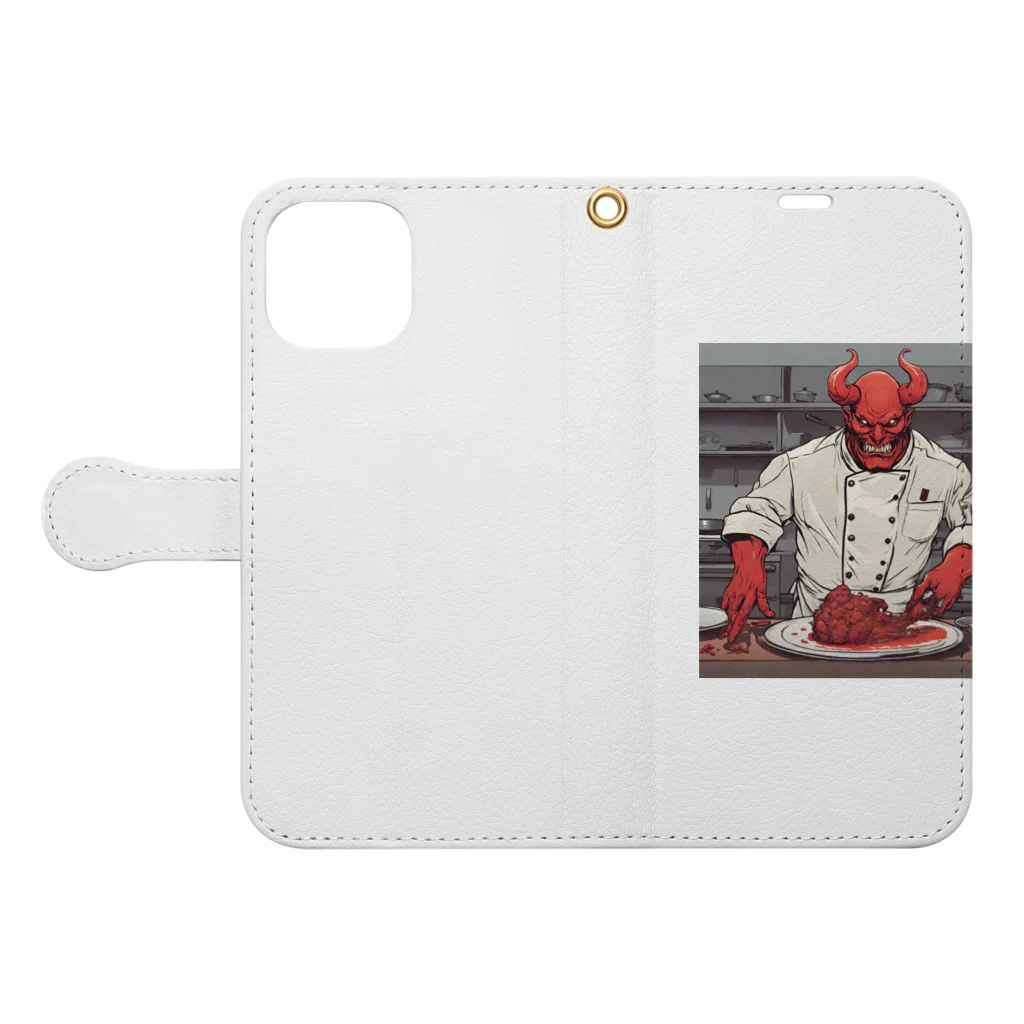d-design-labのdevil's cookingグッズ Book-Style Smartphone Case:Opened (outside)