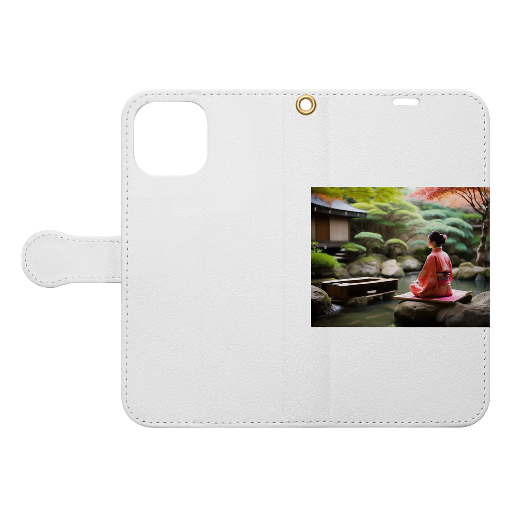 みきみきさんのJapaneseHealingSpaces Book-Style Smartphone Case:Opened (outside)