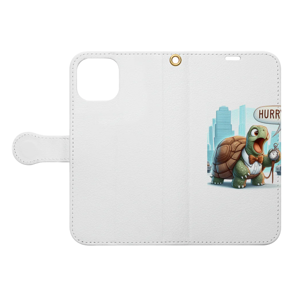 kumama07のHURRY　UP! Book-Style Smartphone Case:Opened (outside)