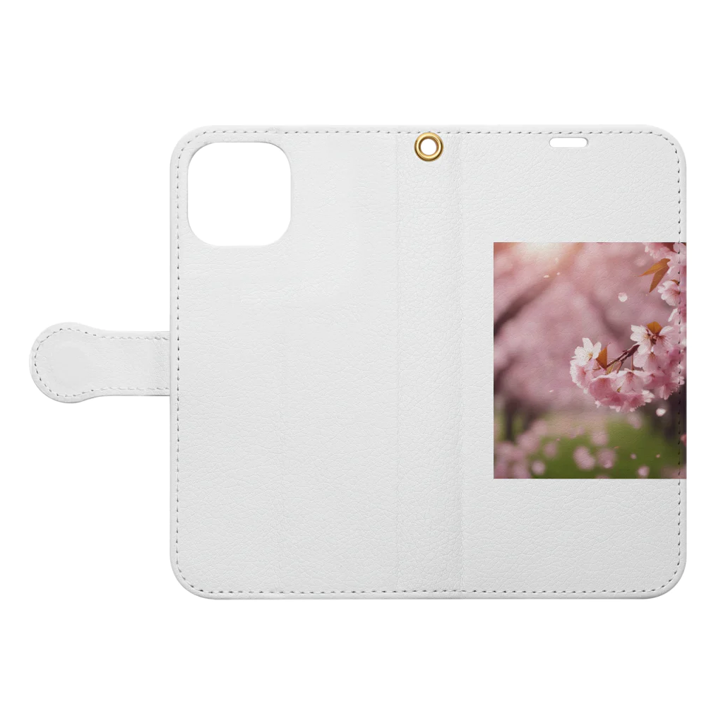 18cmの桜12 Book-Style Smartphone Case:Opened (outside)