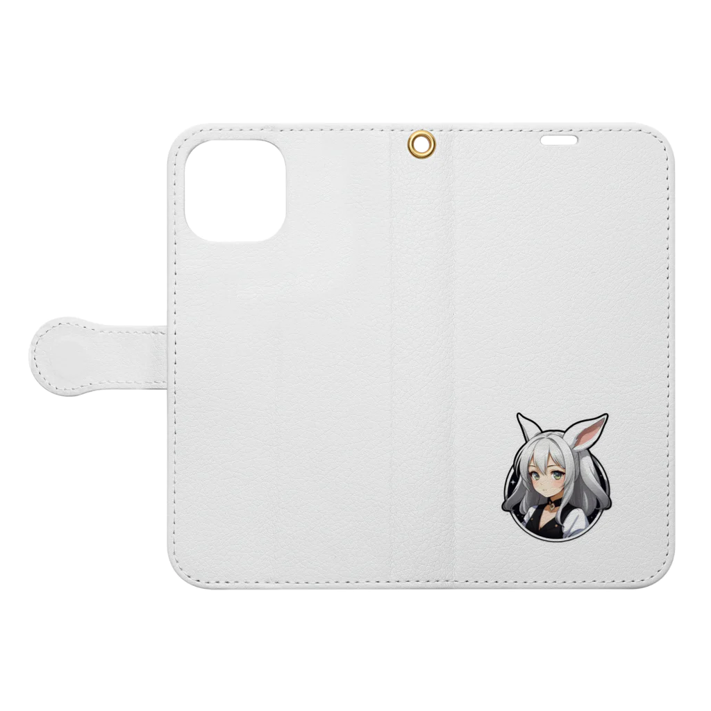 WEATHER_SHOPの兎乙女 Book-Style Smartphone Case:Opened (outside)