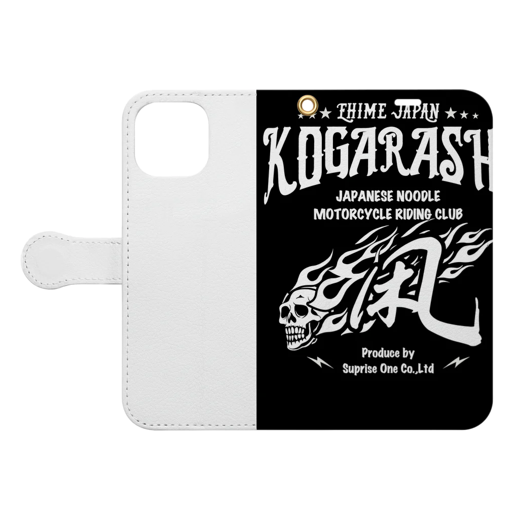 surprise1のKOGARASHI motorcycle club 手帳型スマホケースを開いた場合(外側)