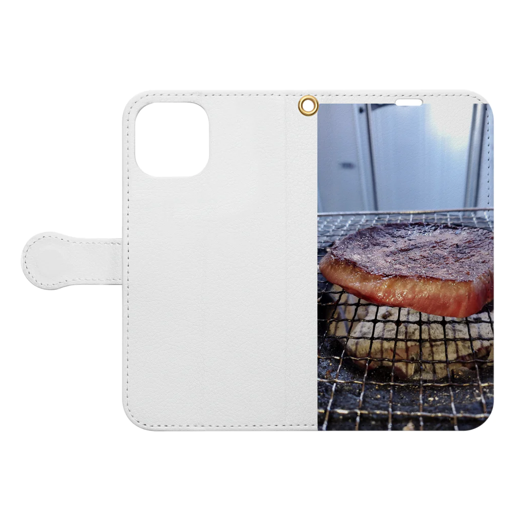 kmtum49の肉祭り Book-Style Smartphone Case:Opened (outside)