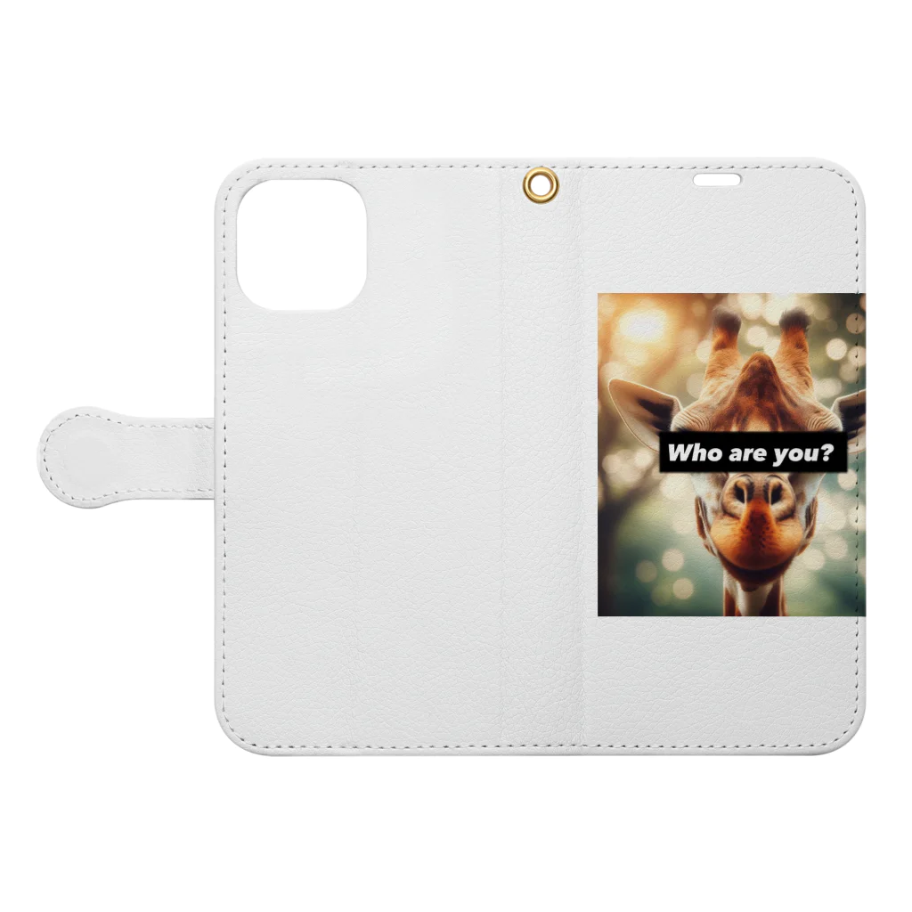 akihotyan.&のWho are you?キリン Book-Style Smartphone Case:Opened (outside)