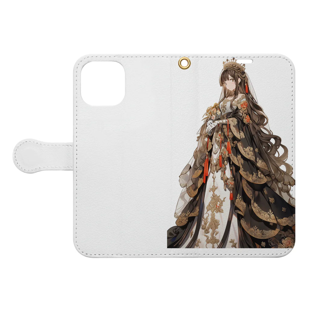 AQUAMETAVERSEのロイヤルドレスを着た美少女　Tomoe bb 2712 Book-Style Smartphone Case:Opened (outside)