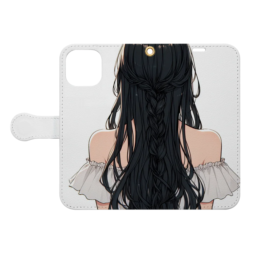 sakaki-tomoeの後ろ姿 Book-Style Smartphone Case:Opened (outside)