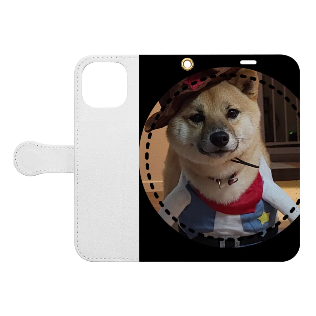 117hibikiの柴犬COOUo･ｪ･oU Book-Style Smartphone Case:Opened (outside)